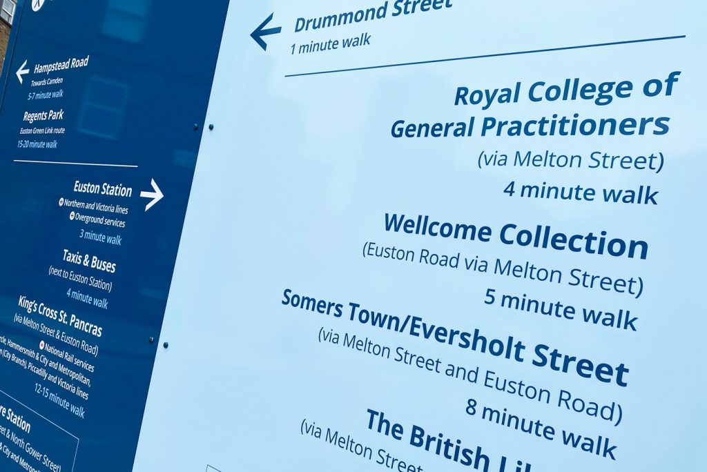 HS2 'Discover Euston' hoardings and wayfinding